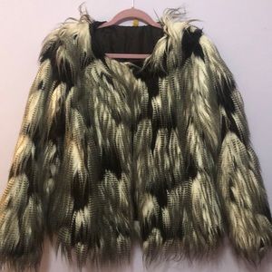 Fur black and white jacket